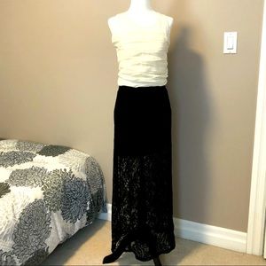 Ann Taylor top and Seduction lace skirt